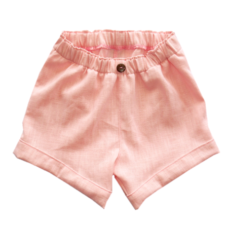 shorts aus leinen in rosa lachs